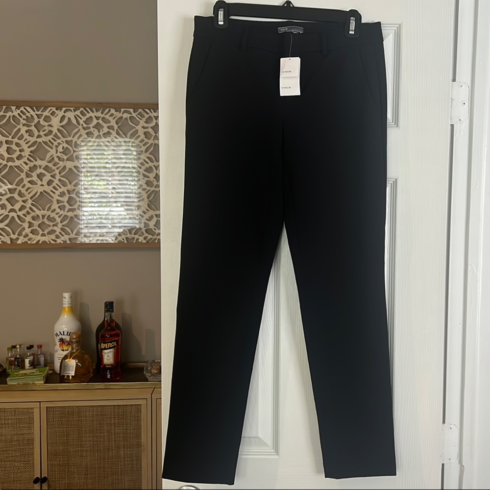 NWT Vince Classic Black Straight Leg Trousers